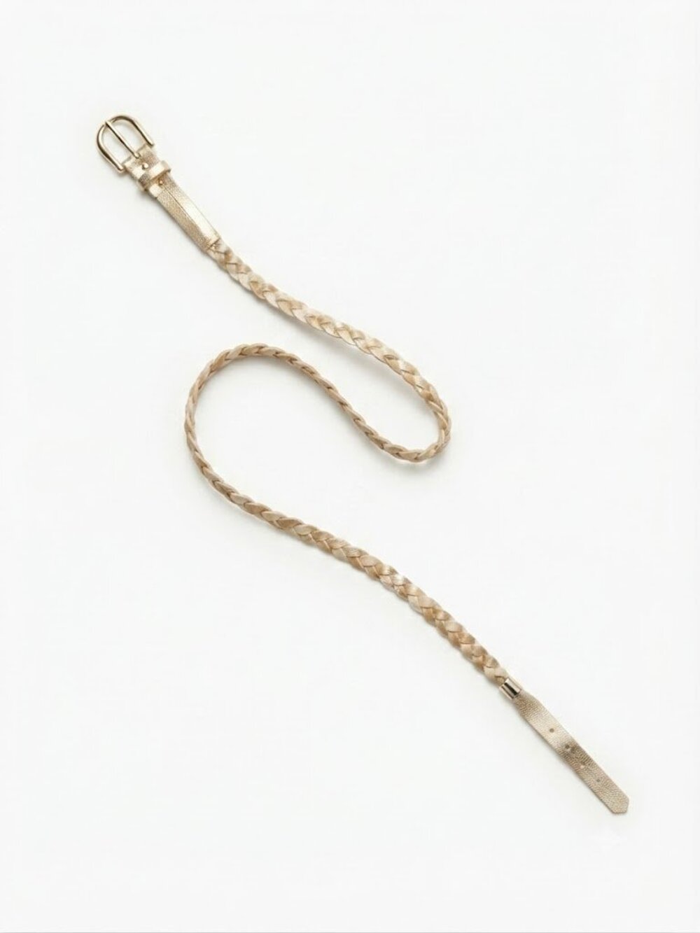 Thin Gold Braided Reversible Belt